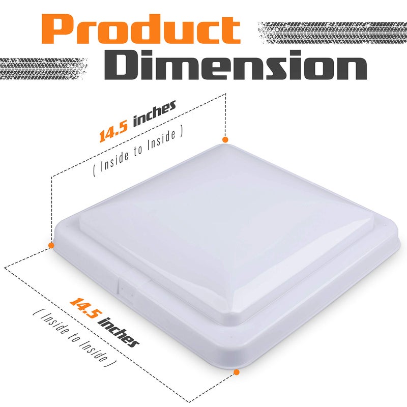 Camp'N 14 Inch Universal RV Roof Vent for Trailer, Camper, Motorhome - RV Vent Covers for Roof - OEM Lid Replacement (14 x 14 White 2-Pack) - Image 4